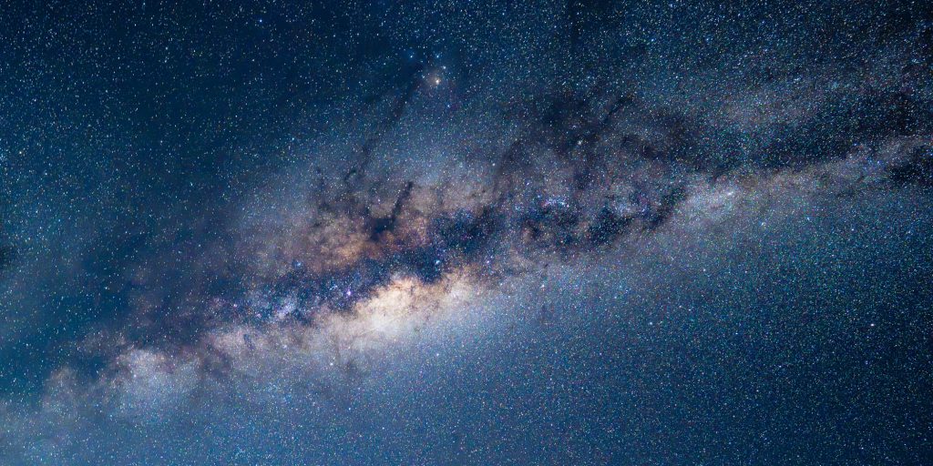 Panorama of the Milky Way core over the Blue Mountains
